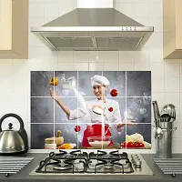 Waterproof Kitchen Abstract Decorative Wallpaper/Wall Sticker Multicolour - Kitchen Wall Coverings Area ( 58Cm X 91Cm )-thumb1