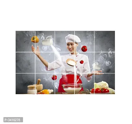 Waterproof Kitchen Abstract Decorative Wallpaper/Wall Sticker Multicolour - Kitchen Wall Coverings Area ( 58Cm X 91Cm )-thumb3