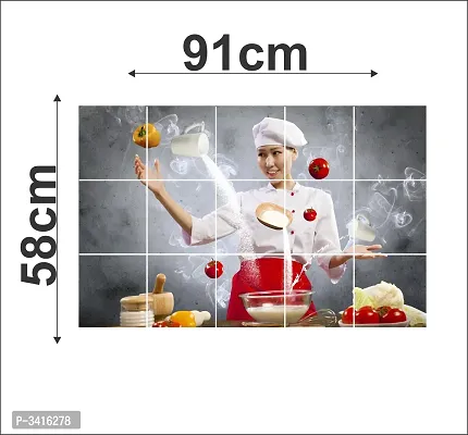 Waterproof Kitchen Abstract Decorative Wallpaper/Wall Sticker Multicolour - Kitchen Wall Coverings Area ( 58Cm X 91Cm )-thumb4