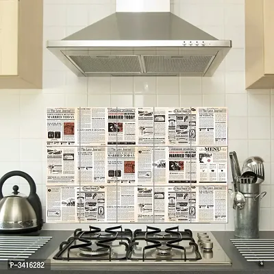 Waterproof Kitchen Decorative News Paper Wallpaper/Wall Sticker Multicolour - Kitchen Wall Coverings Area ( 58Cm X 91Cm )-thumb0