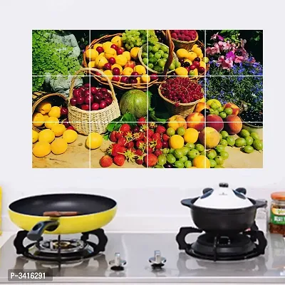 Waterproof Kitchen Fresh fruits wall sticker Wallpaper/Wall Sticker Multicolour - Kitchen Wall Coverings Area (61Cm X92Cm)