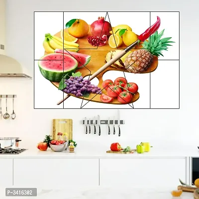 Waterproof Kitchen Vegetables with  painting brush Wallpaper/Wall Sticker Multicolour - Kitchen Wall Coverings Area (61Cm X92Cm)-thumb0