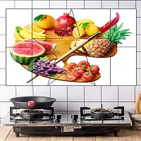 Waterproof Kitchen Vegetables with  painting brush Wallpaper/Wall Sticker Multicolour - Kitchen Wall Coverings Area (61Cm X92Cm)-thumb1