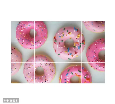 Waterproof Kitchen Beautiful and tasty Donuts wall sticker Wallpaper/Wall Sticker Multicolour - Kitchen Wall Coverings Area (61Cm X92Cm)-thumb3