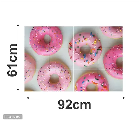 Waterproof Kitchen Beautiful and tasty Donuts wall sticker Wallpaper/Wall Sticker Multicolour - Kitchen Wall Coverings Area (61Cm X92Cm)-thumb4