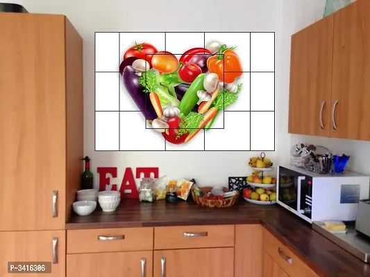 Waterproof Kitchen Vegetable heart wall sticker Wallpaper/Wall Sticker Multicolour - Kitchen Wall Coverings Area (61Cm X92Cm)-thumb0