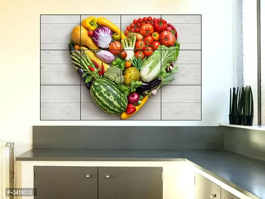 Waterproof Kitchen "Vegetables are good for heart" wall sticker Wallpaper/Wall Sticker Multicolour - Kitchen Wall Coverings Area (61Cm X92Cm)