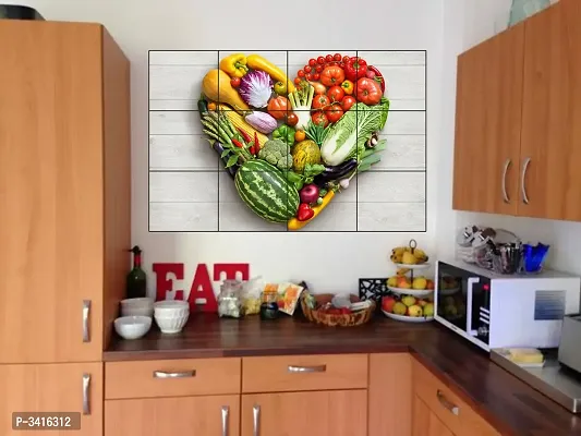 Waterproof Kitchen "Vegetables are good for heart" wall sticker Wallpaper/Wall Sticker Multicolour - Kitchen Wall Coverings Area (61Cm X92Cm)-thumb2