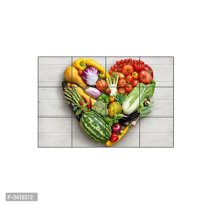 Waterproof Kitchen "Vegetables are good for heart" wall sticker Wallpaper/Wall Sticker Multicolour - Kitchen Wall Coverings Area (61Cm X92Cm)-thumb3