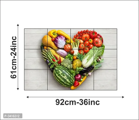 Waterproof Kitchen "Vegetables are good for heart" wall sticker Wallpaper/Wall Sticker Multicolour - Kitchen Wall Coverings Area (61Cm X92Cm)-thumb4