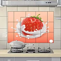 Waterproof Kitchen Strawberry wall sticker Wallpaper/Wall Sticker Multicolour - Kitchen Wall Coverings Area (61Cm X92Cm)-thumb1