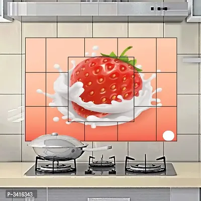 Waterproof Kitchen Strawberry wall sticker Wallpaper/Wall Sticker Multicolour - Kitchen Wall Coverings Area (61Cm X92Cm)-thumb2