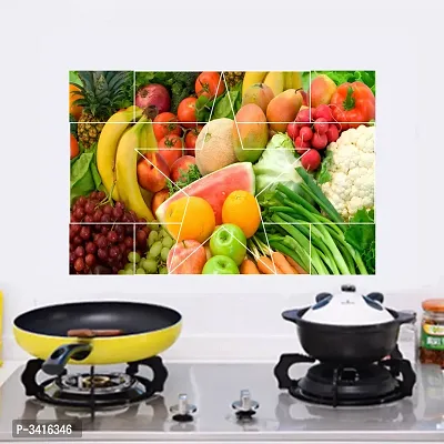 Waterproof Kitchen Healty fruits wall sticker Wallpaper/Wall Sticker Multicolour - Kitchen Wall Coverings Area (61Cm X92Cm)-thumb0