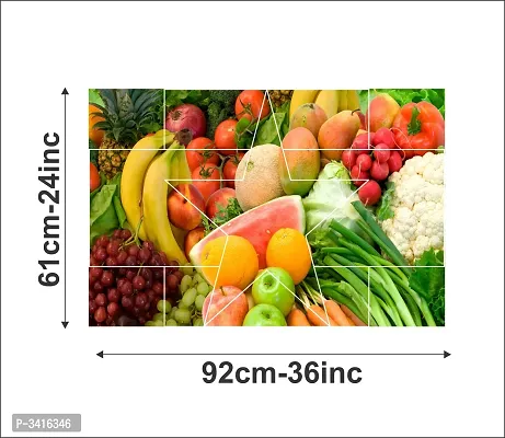 Waterproof Kitchen Healty fruits wall sticker Wallpaper/Wall Sticker Multicolour - Kitchen Wall Coverings Area (61Cm X92Cm)-thumb4