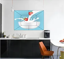 Waterproof Kitchen Milky strawberries wall sticker Wallpaper/Wall Sticker Multicolour - Kitchen Wall Coverings Area (61Cm X92Cm)-thumb1