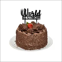 Premium "World Best Mom" Cake Topper /  Cake Decoration Item / Special   Cake Decoration For Kids Wife Husband Friend Cousin - Pack Of 1-thumb2