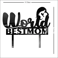 Premium "World Best Mom" Cake Topper /  Cake Decoration Item / Special   Cake Decoration For Kids Wife Husband Friend Cousin - Pack Of 1-thumb3