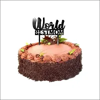 Premium "World Best Mom" Cake Topper /  Cake Decoration Item / Special   Cake Decoration For Kids Wife Husband Friend Cousin - Pack Of 1-thumb1