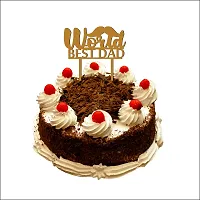 Premium "World Best Dad" Cake Topper /  Cake Decoration Item / Special   Cake Decoration For Kids Wife Husband Friend Cousin - Pack Of 1-thumb2