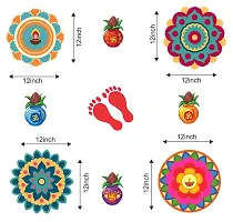 Premium Floral Rangoli Combo Sticker For Diwali With Decorative Kalash _As548-thumb3