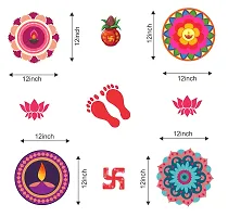 Premium Floral Rangoli Combo Sticker For Diwali With Lotus And Kalash _As547-thumb3