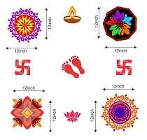 Premium Floral Rangoli Combo Sticker For Diwali With Diyas And  Decorative Ganesh _As557-thumb3