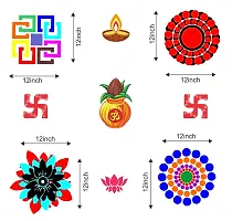 Premium Floral Rangoli Combo Sticker For Diwali With Diyas And  Decorative Kalash _As558-thumb3