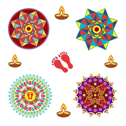 Premium Floral Rangoli Combo Sticker