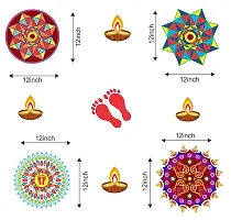 Premium Floral Rangoli Combo Sticker For Diwali With Diyas  _As562-thumb3