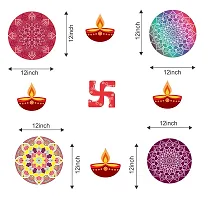 Premium Floral Rangoli Combo Sticker For Diwali With Diyas And Ganesh _As566-thumb3