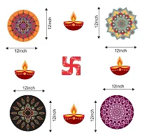 Premium Floral Rangoli Combo Sticker For Diwali With Diyas And Ganesh _As567-thumb3