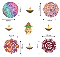 Premium Floral Rangoli Combo Sticker For Diwali With Decorative Kalash And Diyas _As577-thumb3