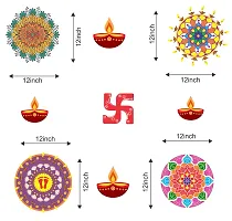 Premium Floral Rangoli Combo Sticker For Diwali With Diyas And Ganesh _As560-thumb3