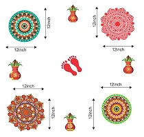 Premium Floral Rangoli Combo Sticker For Diwali With Decorative Kalash _As569-thumb3