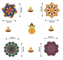 Premium Floral Rangoli Combo Sticker For Diwali With Diyas And Kalash _As590-thumb3