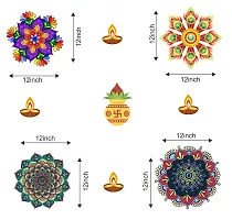 Premium Floral Rangoli Combo Sticker For Diwali With Diyas And Kalash _As589-thumb3