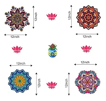 Premium Floral Rangoli Combo Sticker For Diwali With Kalash And Lotus _As598-thumb3