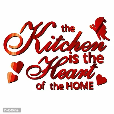 3D Acrylic Mirror Effect Wall Decals Home Decoration The Kitchen is The Heart of The Home
