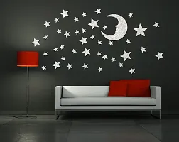 Acrylic Wall Sticker Moon Stars DIY Acrylic Mirror Wall Art Sticker Decals Removable Home Décor-thumb2