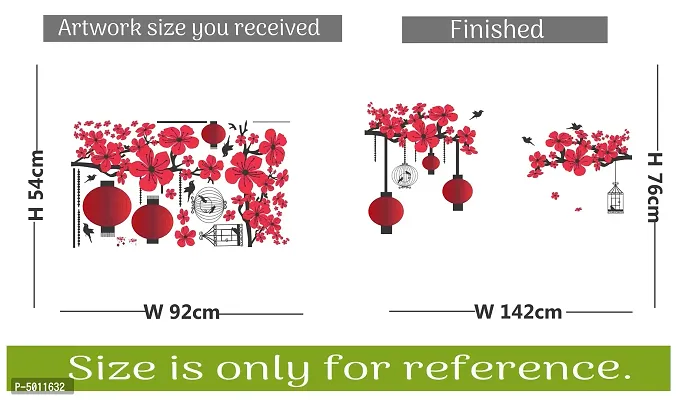 Chinese Lamps in Double Sheet' Wall Sticker PVC Vinyl (76X142 cm)-thumb2
