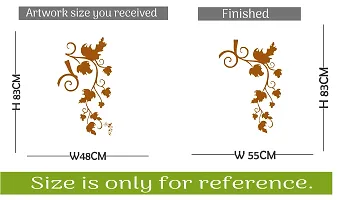 Decor Kafe Brown leaf Branch-Nature-Decorative wall Sticker for Living Room|PVC vinyl, DIY Removable Peel and Stick Decal 'Covers H 83 cm x W 55 cm'-thumb2