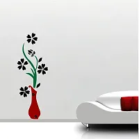 Decor Kafe Beautiful flower vase wall sticker| PVC vinyl, DIY Removable Peel and Stick Decal 'Covers H 55 cm x W 19 cm'-thumb1