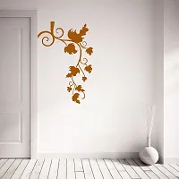 Decor Kafe Brown leaf Branch-Nature-Decorative wall Sticker for Living Room|PVC vinyl, DIY Removable Peel and Stick Decal 'Covers H 83 cm x W 55 cm'-thumb1