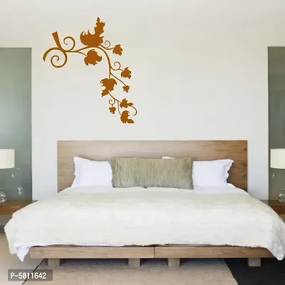 Decor Kafe Brown leaf Branch-Nature-Decorative wall Sticker for Living Room|PVC vinyl, DIY Removable Peel and Stick Decal 'Covers H 83 cm x W 55 cm'