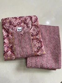 Fancy Cotton Blend Kurta Set For Women-thumb1