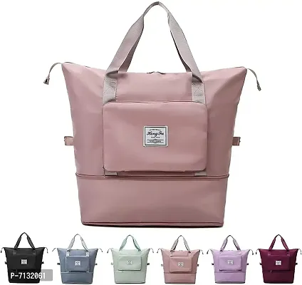 Pink Nylon Self Pattern Handbags For Women-thumb0