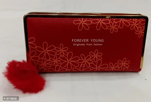 Elegant Red PU Printed Clutches For Women-thumb0