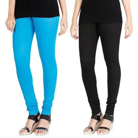 Stylish Fancy Solid Leggings For Women Pack Of 2