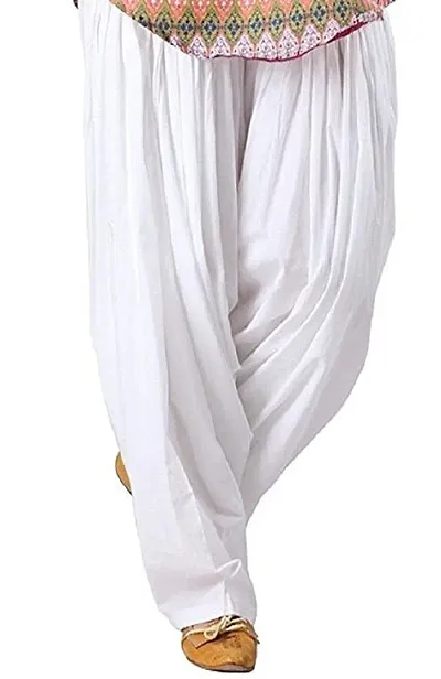 Women's Regular Fit Patiala Pants (Plain Patiala_White_XXXX-Large)