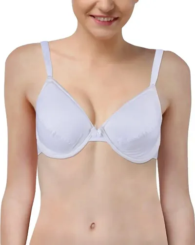 Stylish Cotton Blend Solid Non Padded Sports Bra For Women
